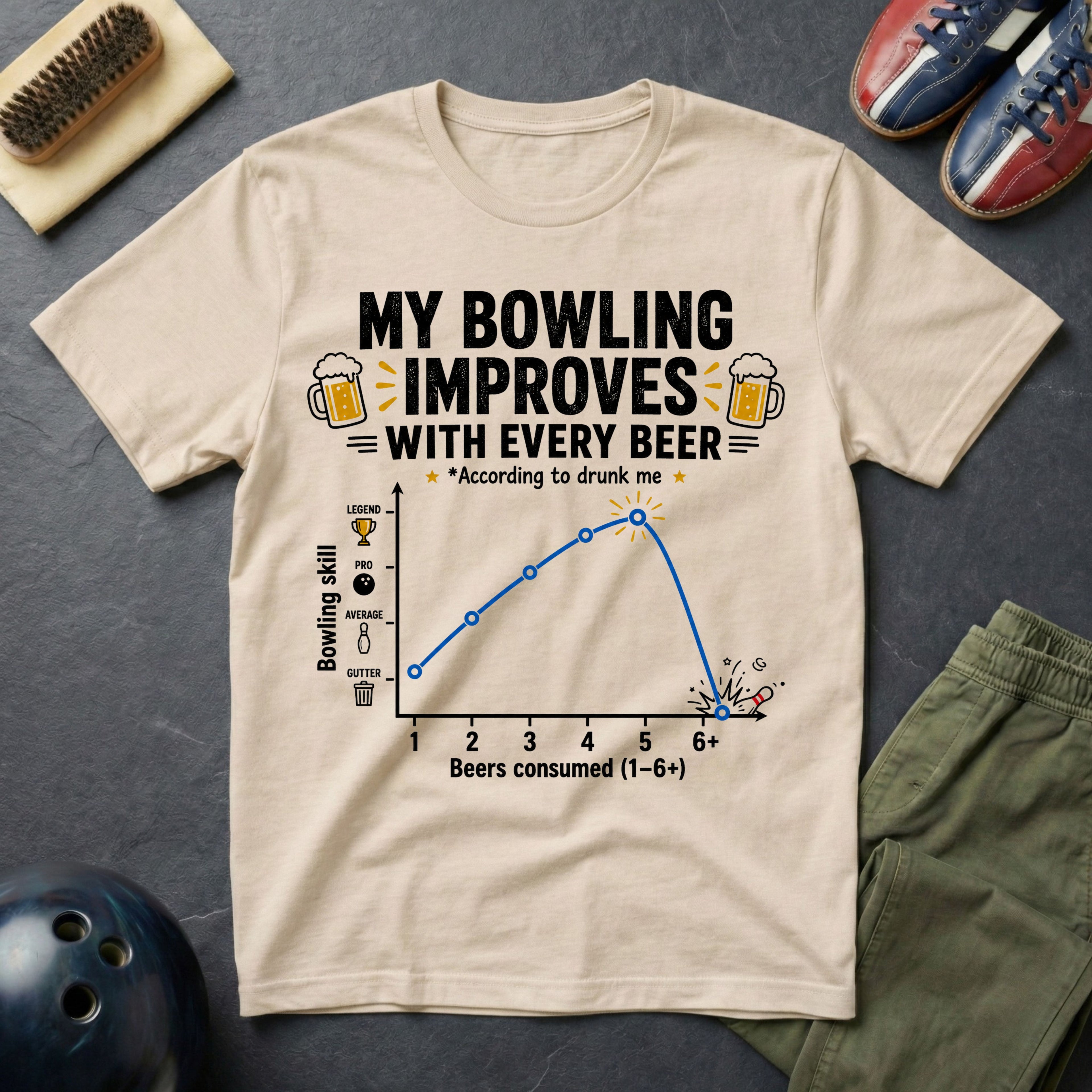 My Bowling Improves With Every Beer T-Shirt