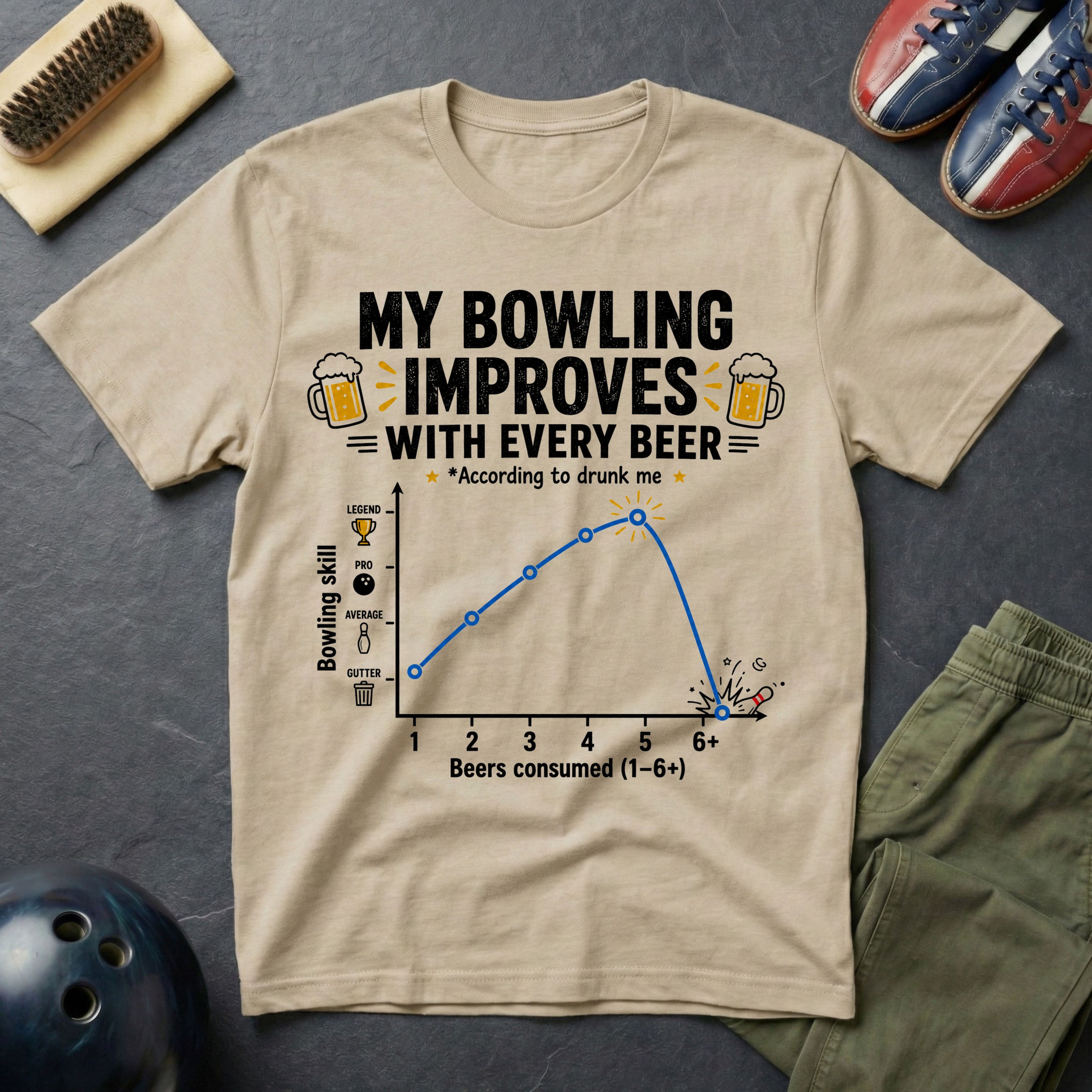 My Bowling Improves With Every Beer T-Shirt
