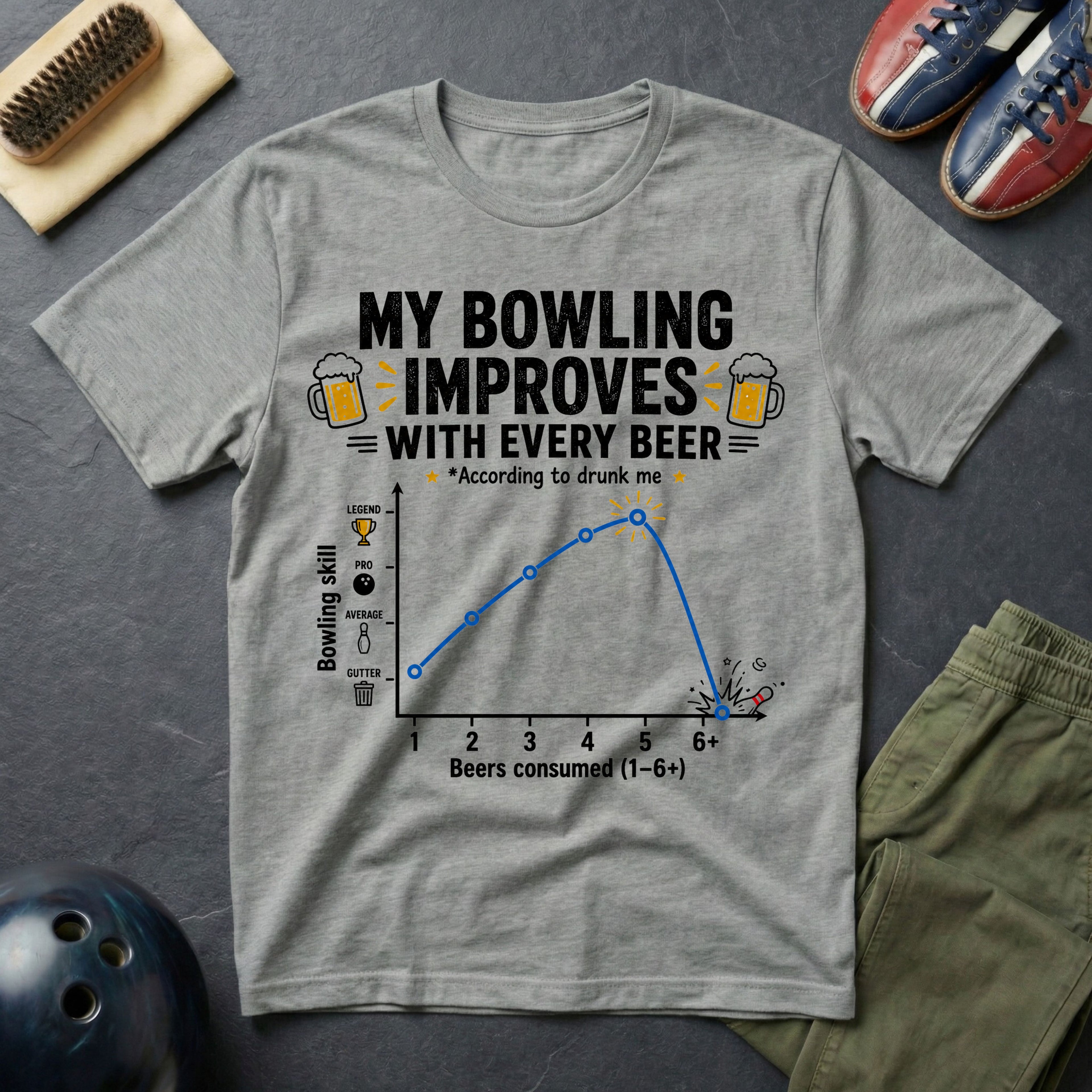 My Bowling Improves With Every Beer T-Shirt