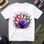 Colorful Splash Art Bowling T-Shirt