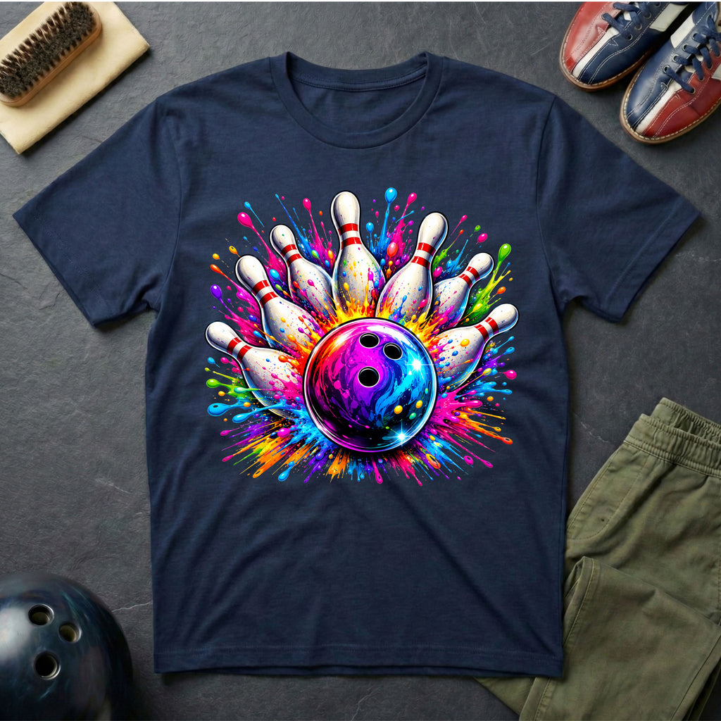 Colorful Splash Art Bowling T-Shirt