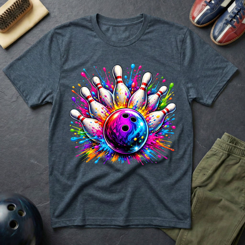 Colorful Splash Art Bowling T-Shirt
