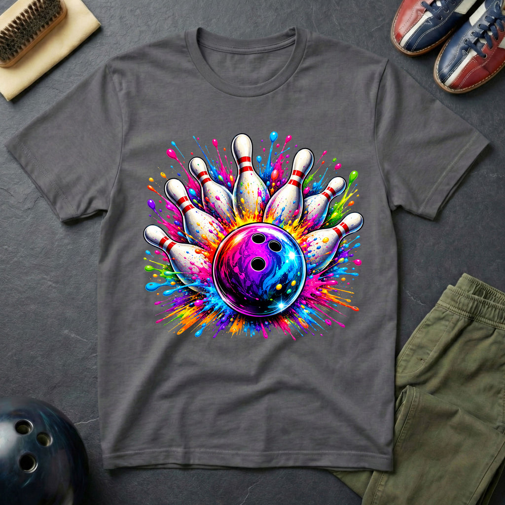 Colorful Splash Art Bowling T-Shirt