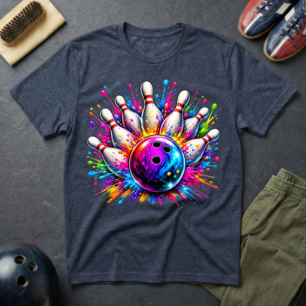 Colorful Splash Art Bowling T-Shirt