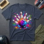 Colorful Splash Art Bowling T-Shirt