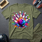 Colorful Splash Art Bowling T-Shirt