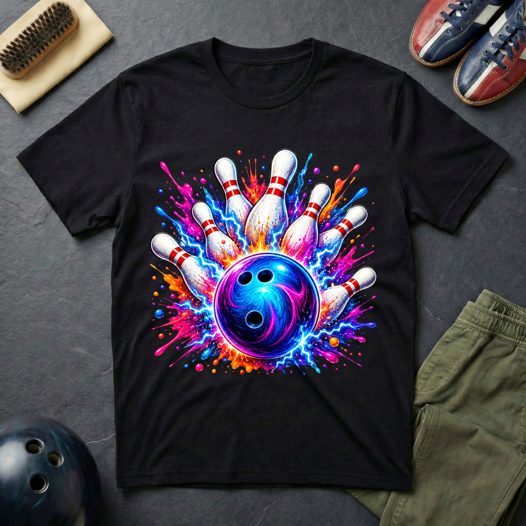 Cosmic Neon Bowling T-Shirt