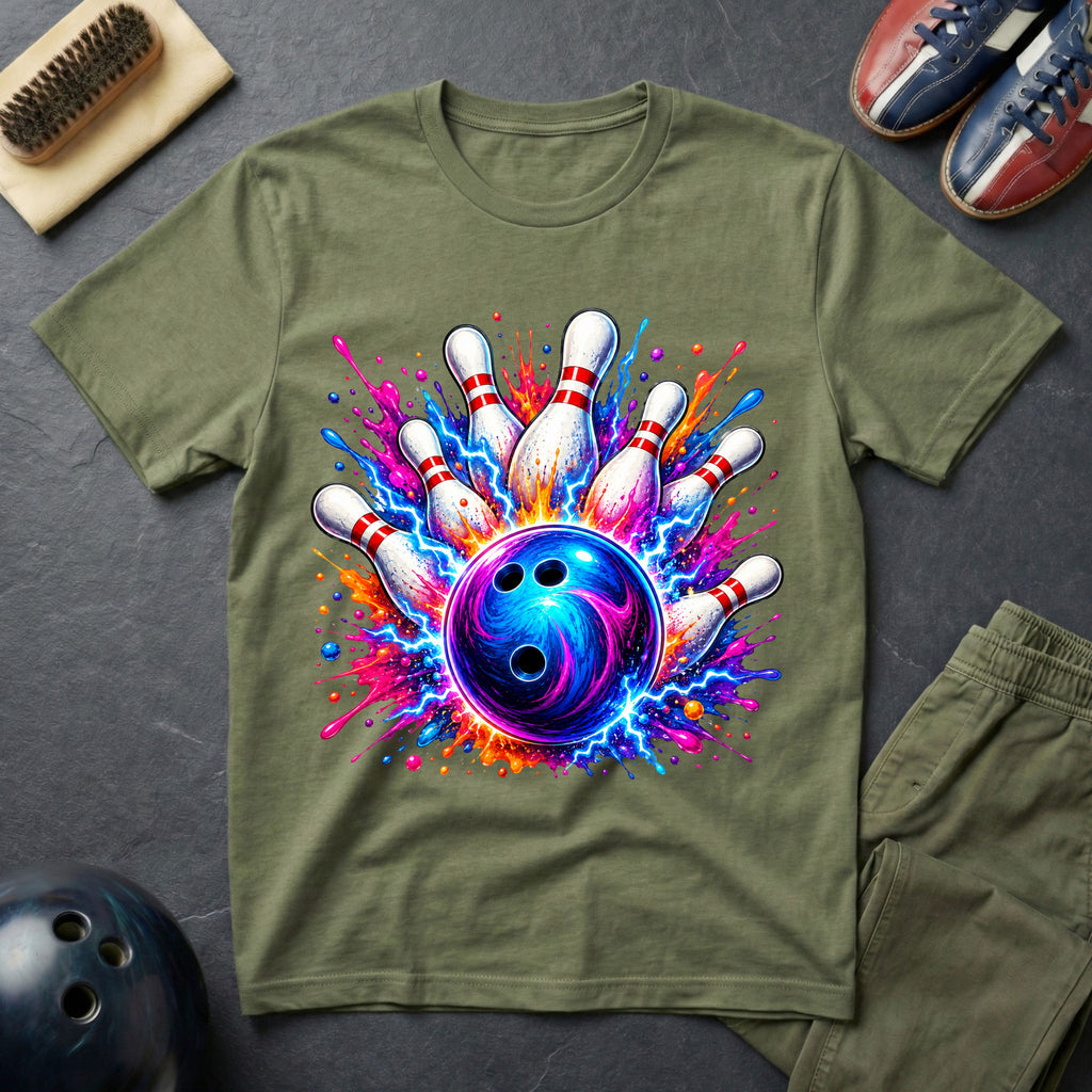 Cosmic Neon Bowling T-Shirt