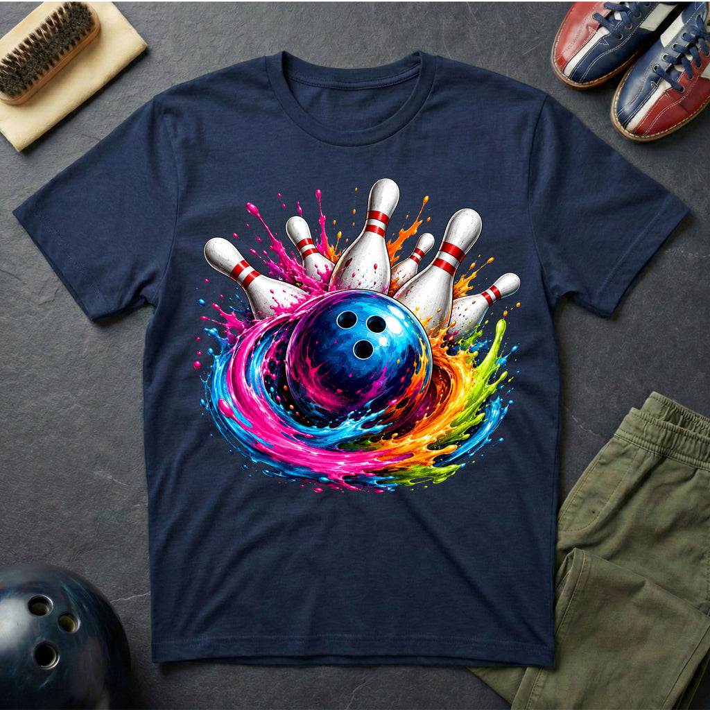 Colorful Bowling Paint Swirl T-Shirt