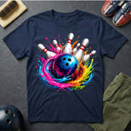 Colorful Bowling Paint Swirl T-Shirt