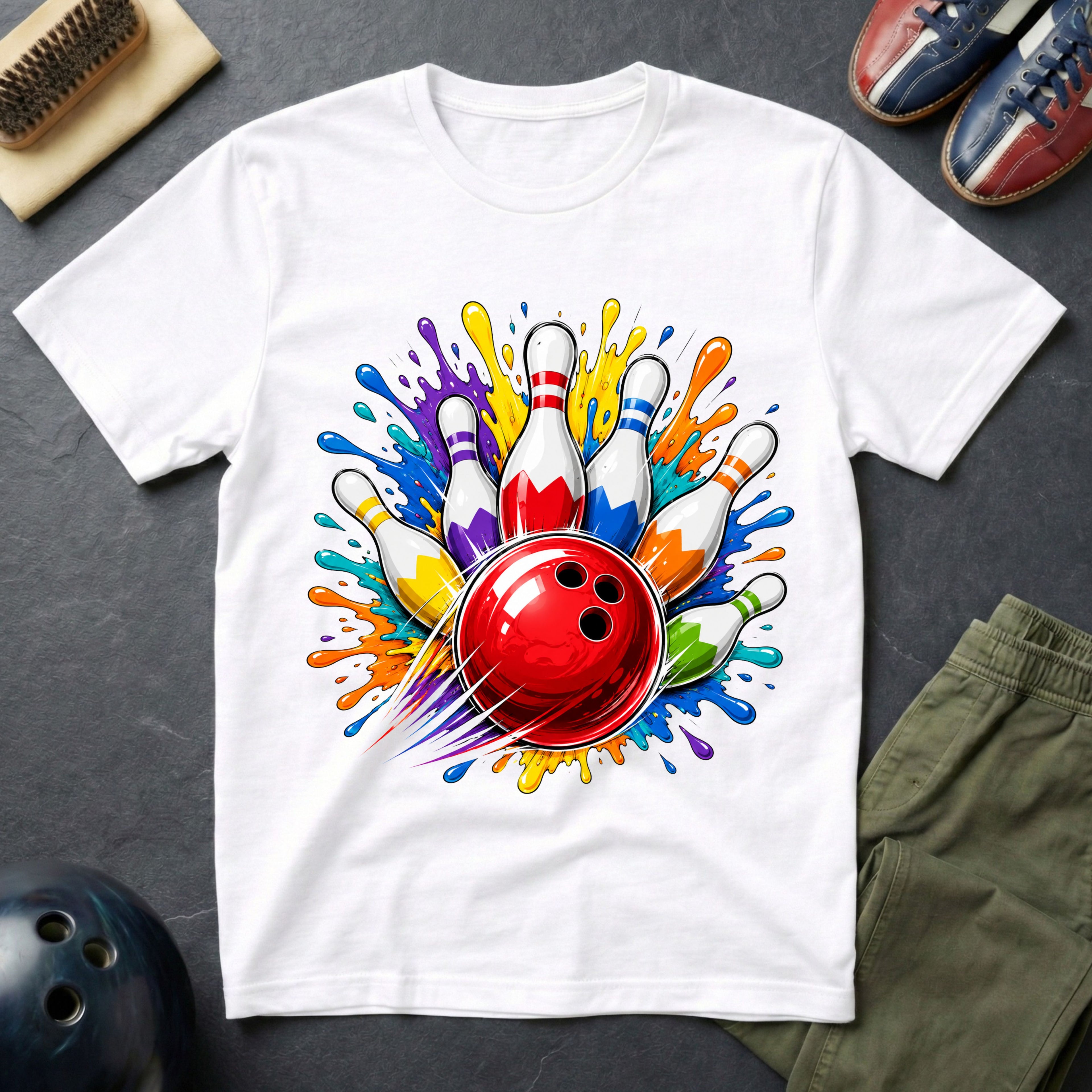 Splash Art Bowling Strike T-Shirt