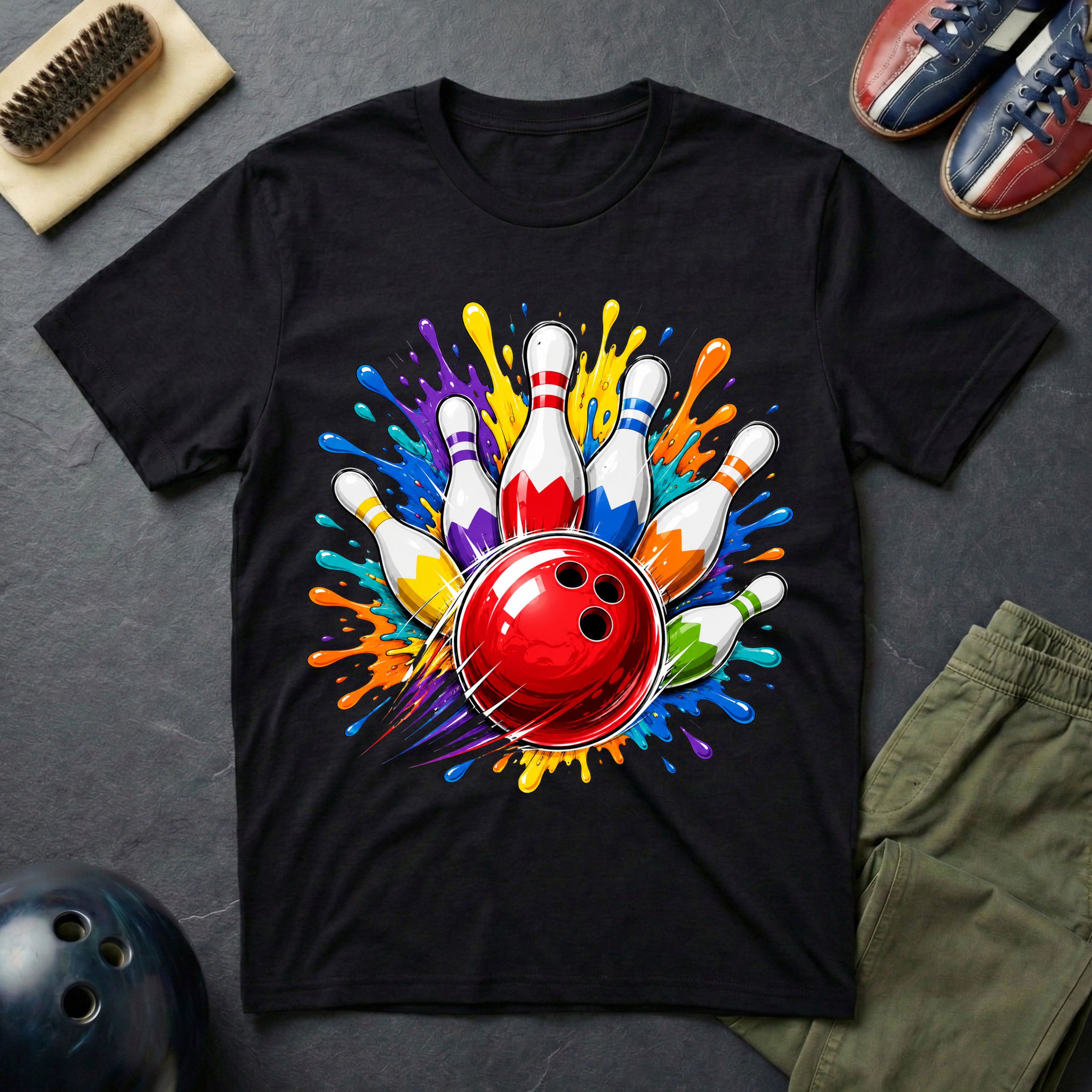Splash Art Bowling Strike T-Shirt