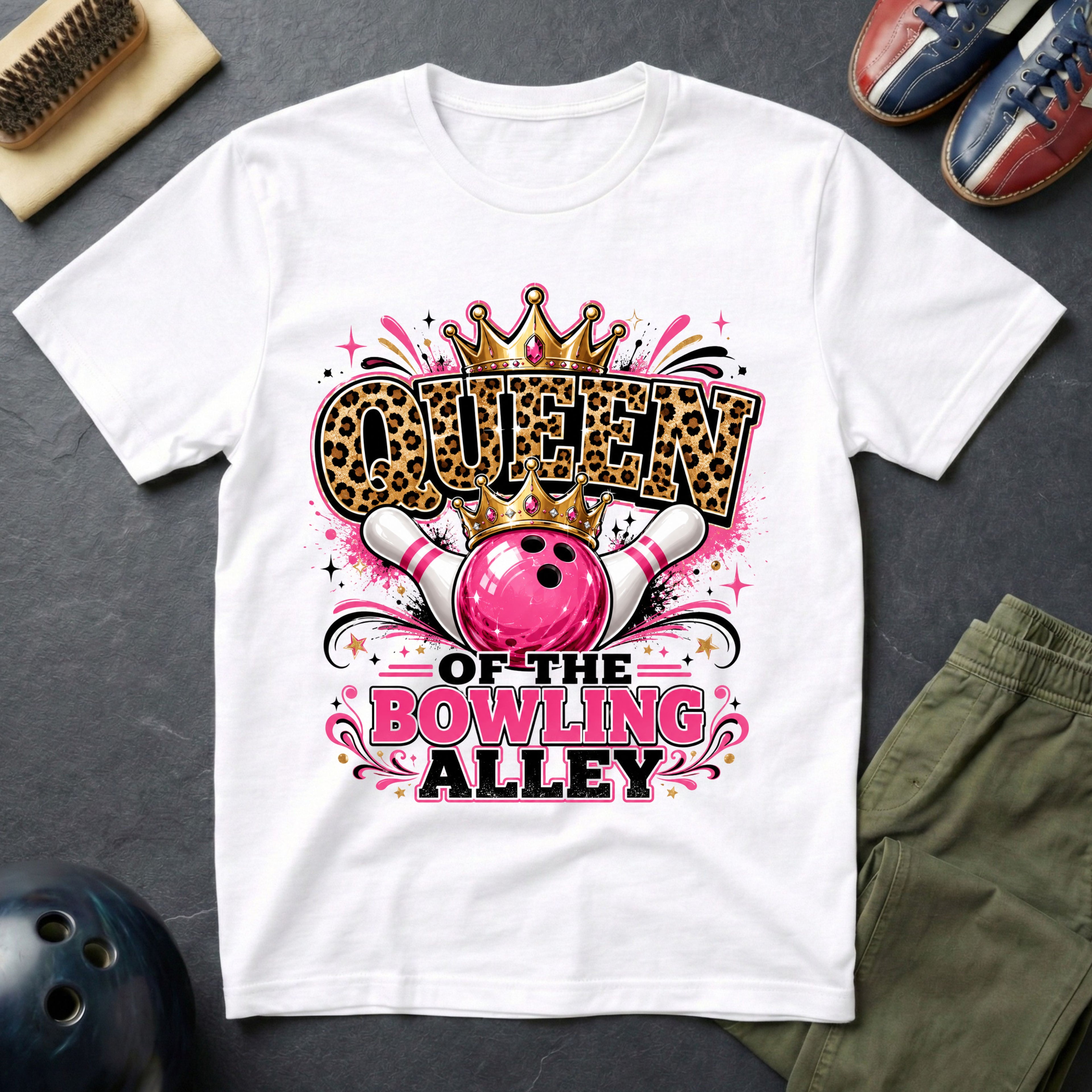 Queen Of The Bowling Alley Leopard T-Shirt