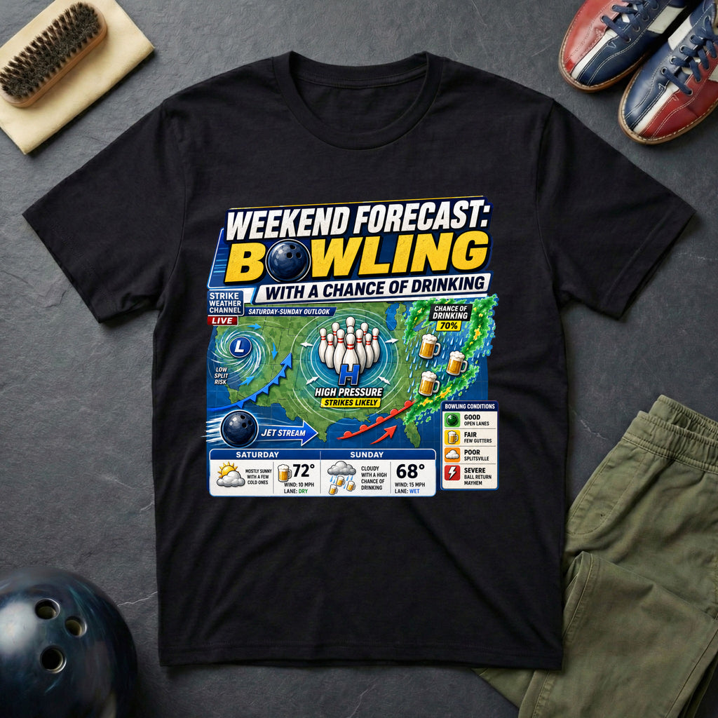 Weekend Forecast Bowling T-Shirt