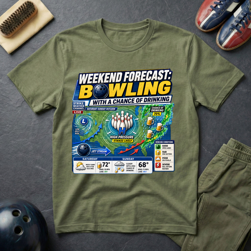 Weekend Forecast Bowling T-Shirt