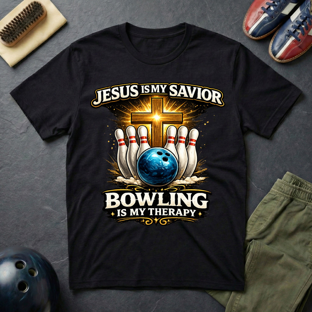 Jesus Is My Savior Bowling Is My Therapy T-Shirt