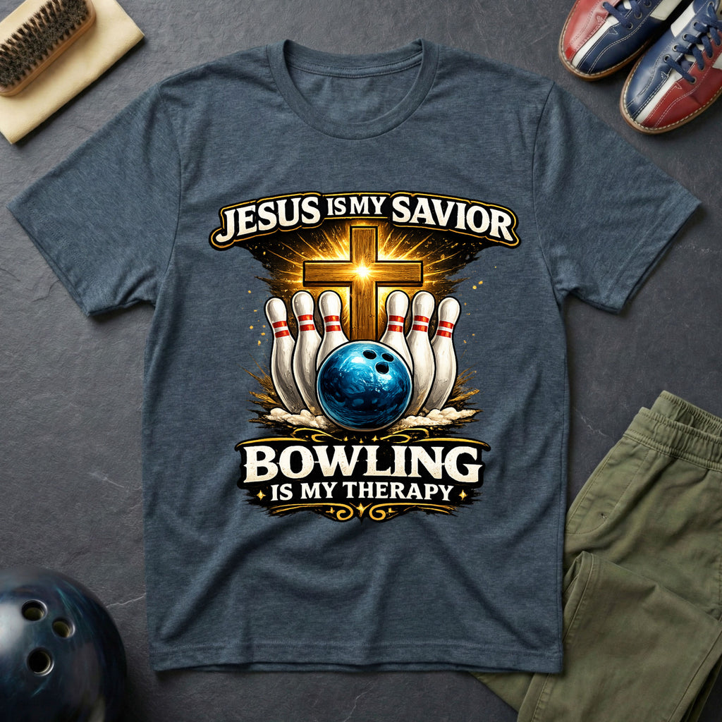Jesus Is My Savior Bowling Is My Therapy T-Shirt