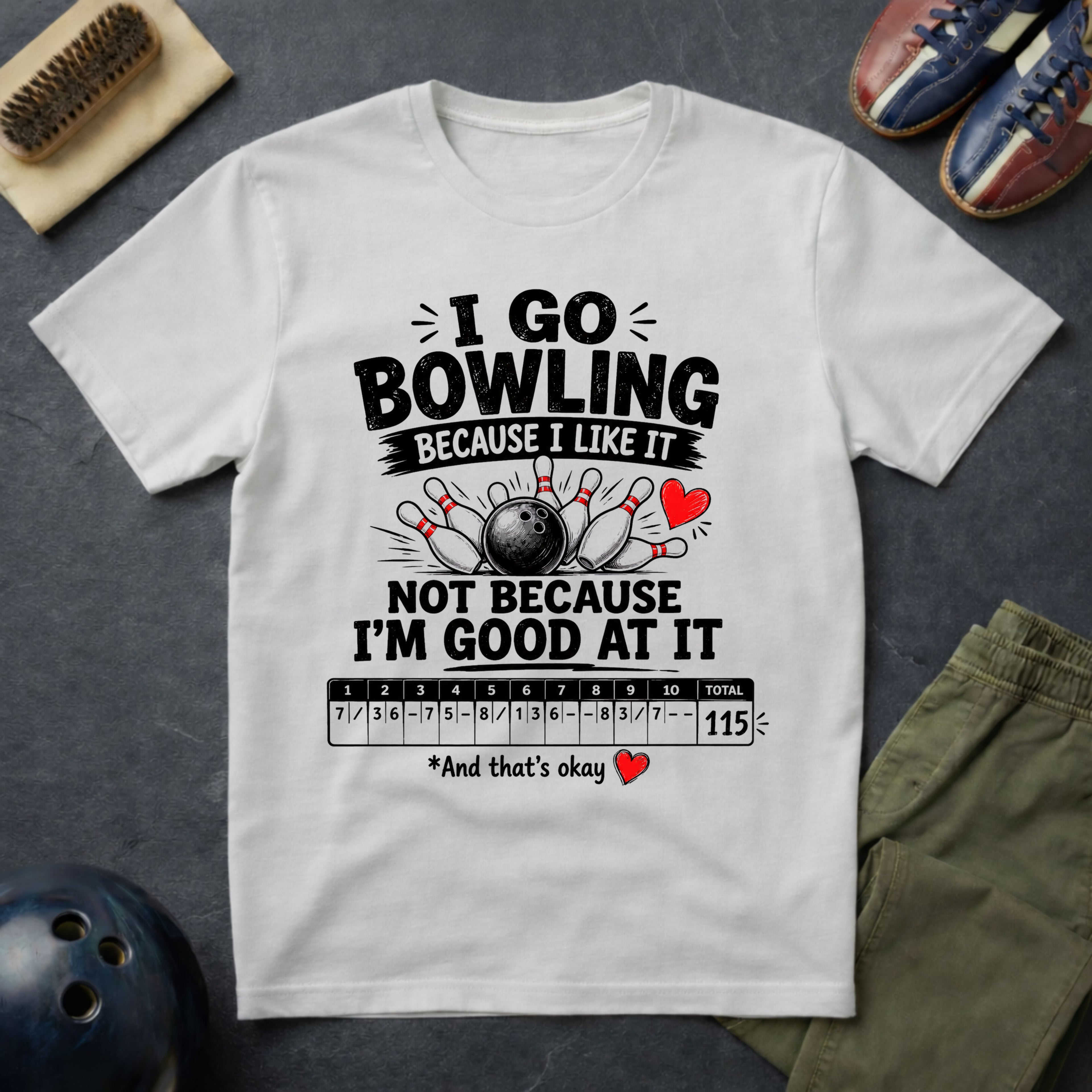 I Go Bowling Because I Like It T-Shirt