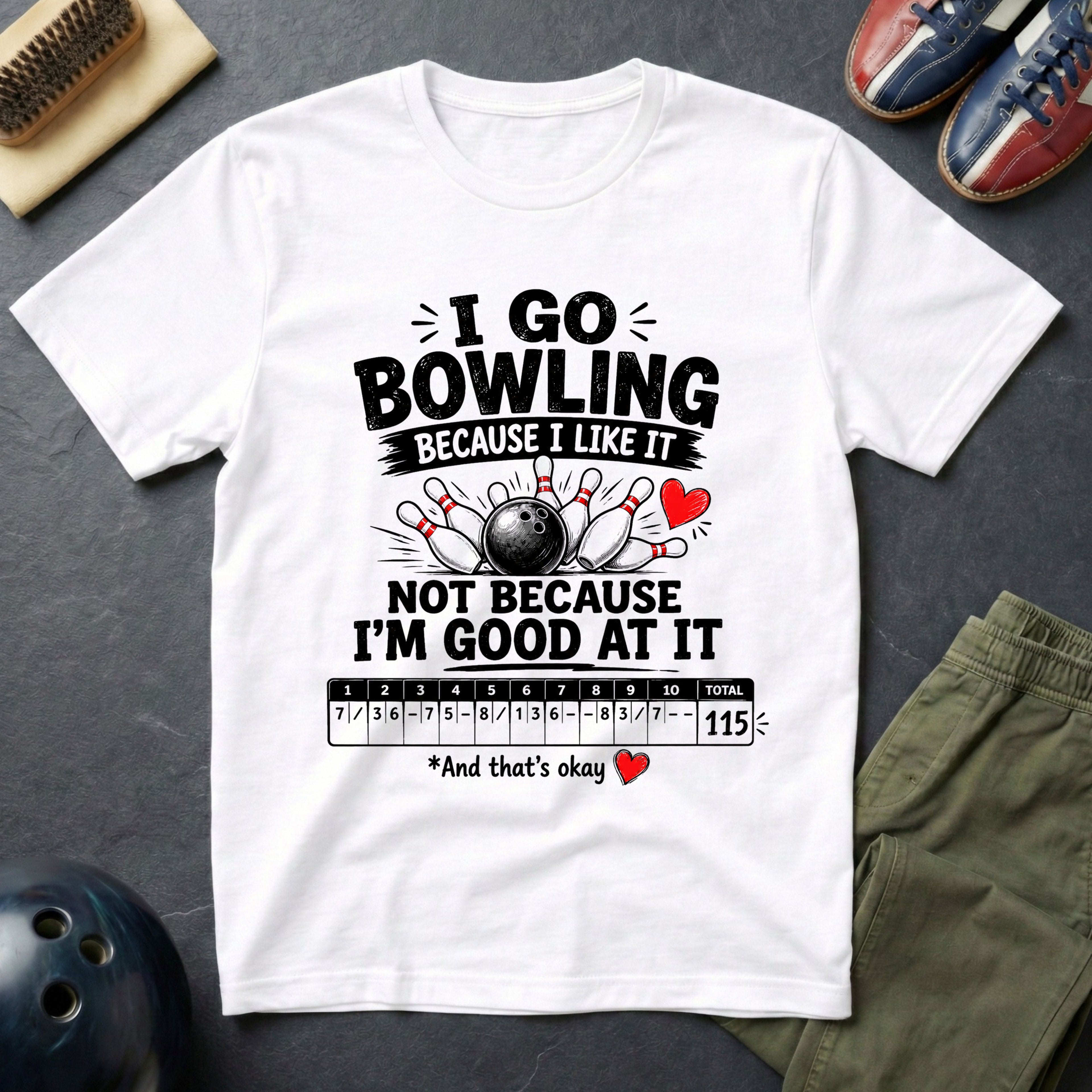 I Go Bowling Because I Like It T-Shirt