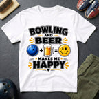 Bowling And Beer Makes Me Happy T-Shirt