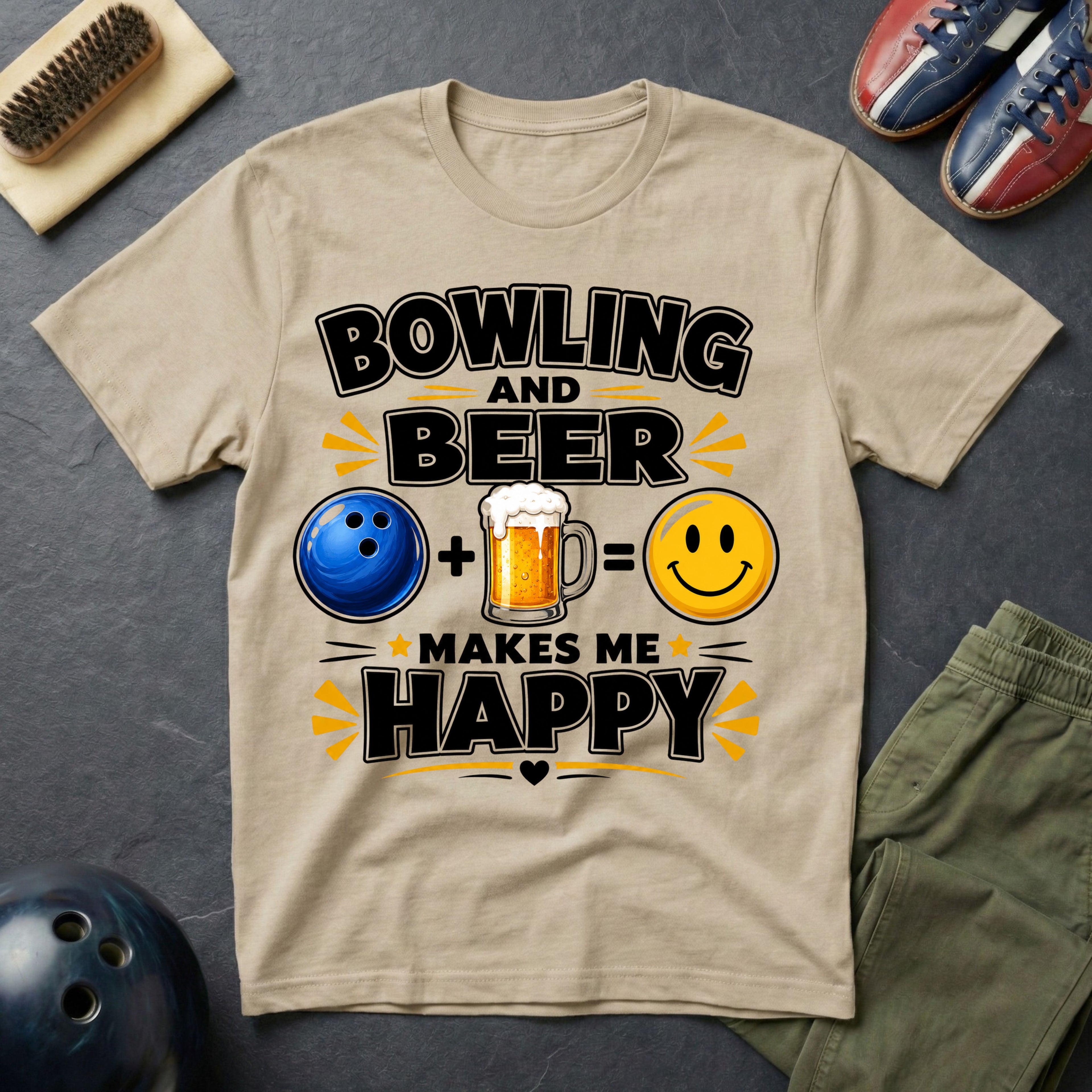 Bowling And Beer Makes Me Happy T-Shirt