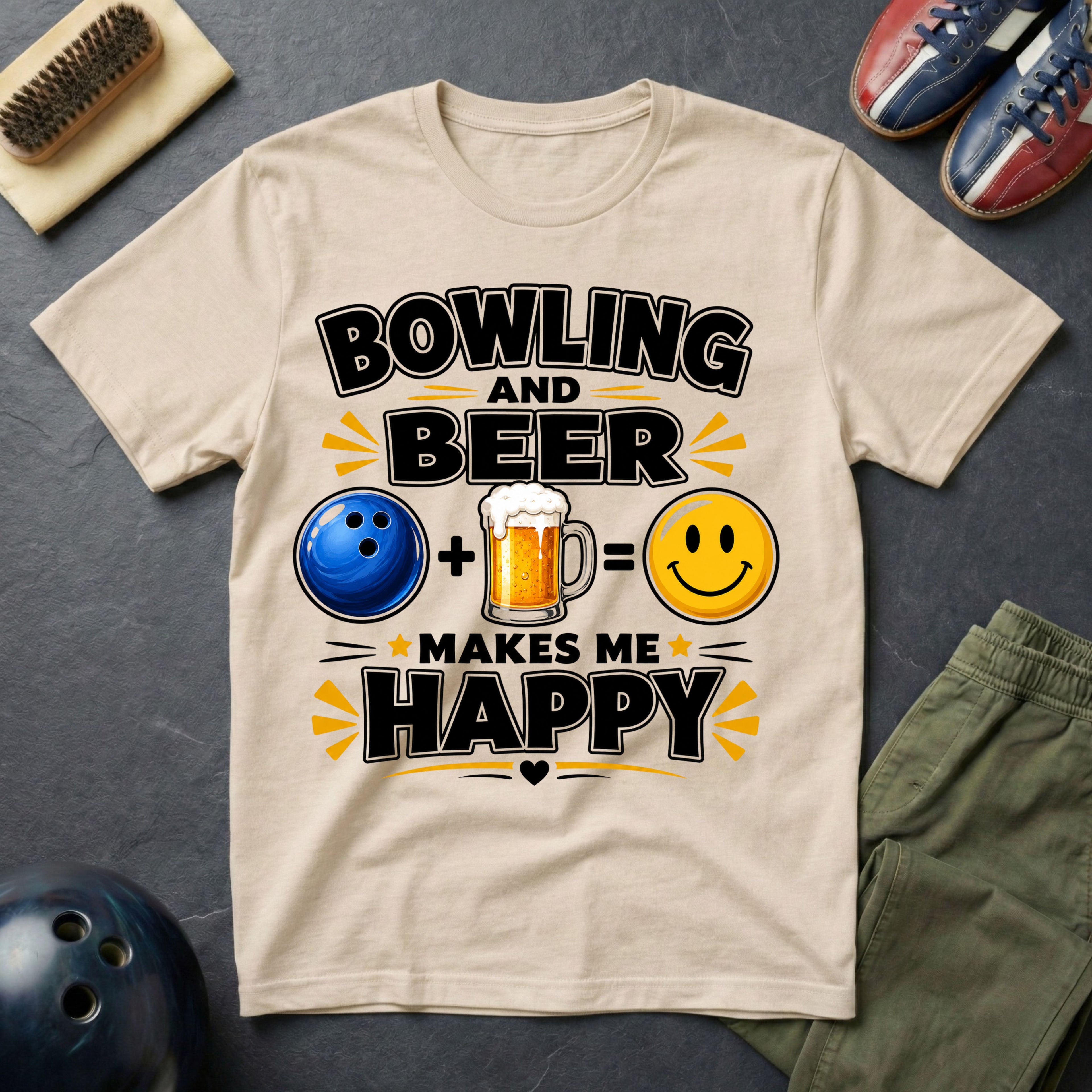 Bowling And Beer Makes Me Happy T-Shirt