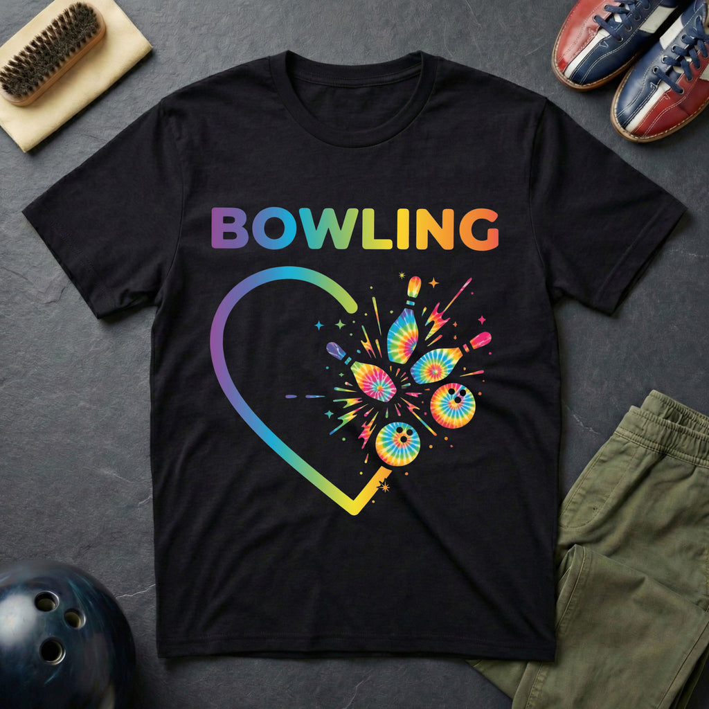 Bowling Tie Dye Heart T-Shirt