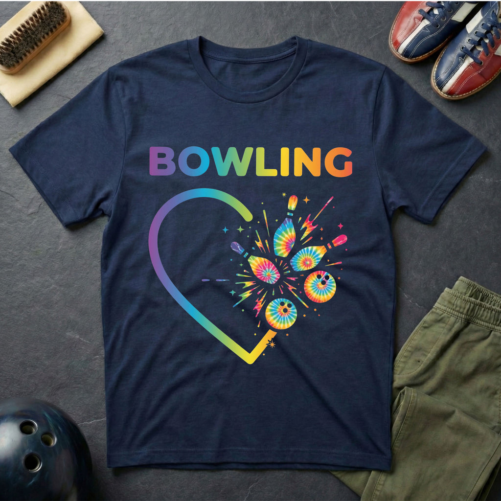 Bowling Tie Dye Heart T-Shirt