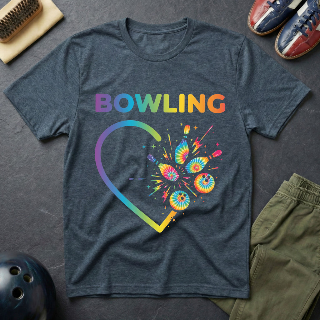 Bowling Tie Dye Heart T-Shirt