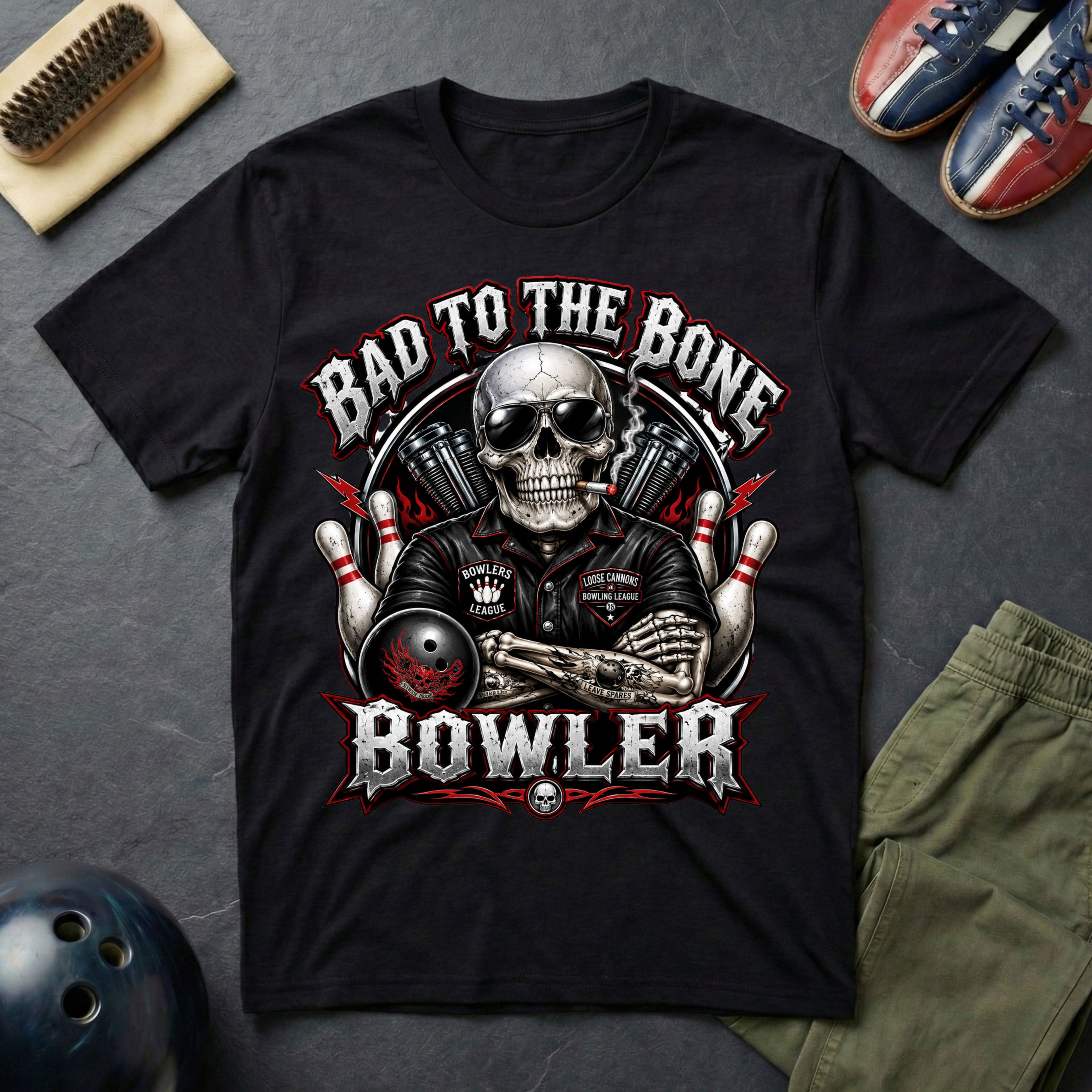 Bad To The Bone Bowler T-Shirt