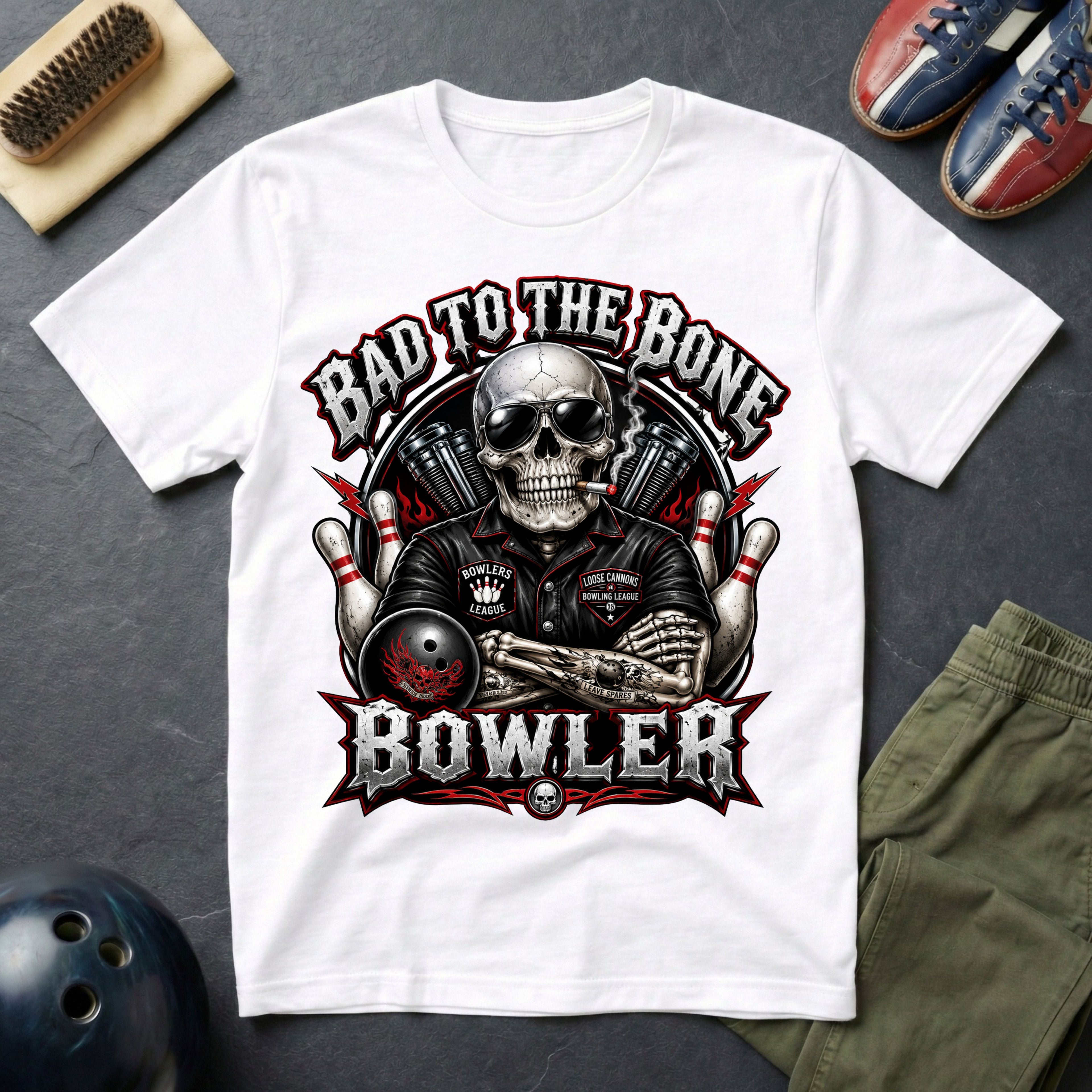 Bad To The Bone Bowler T-Shirt