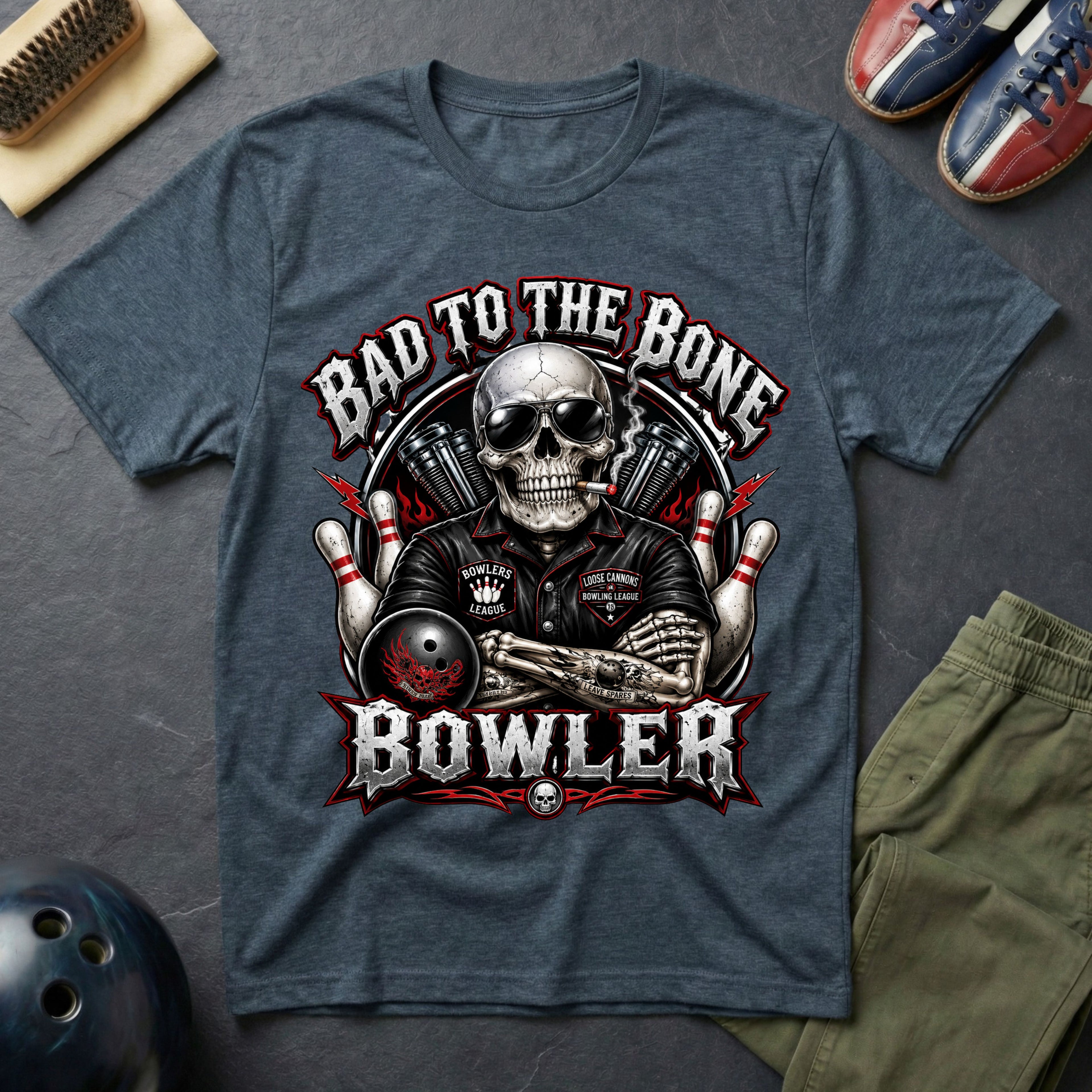 Bad To The Bone Bowler T-Shirt