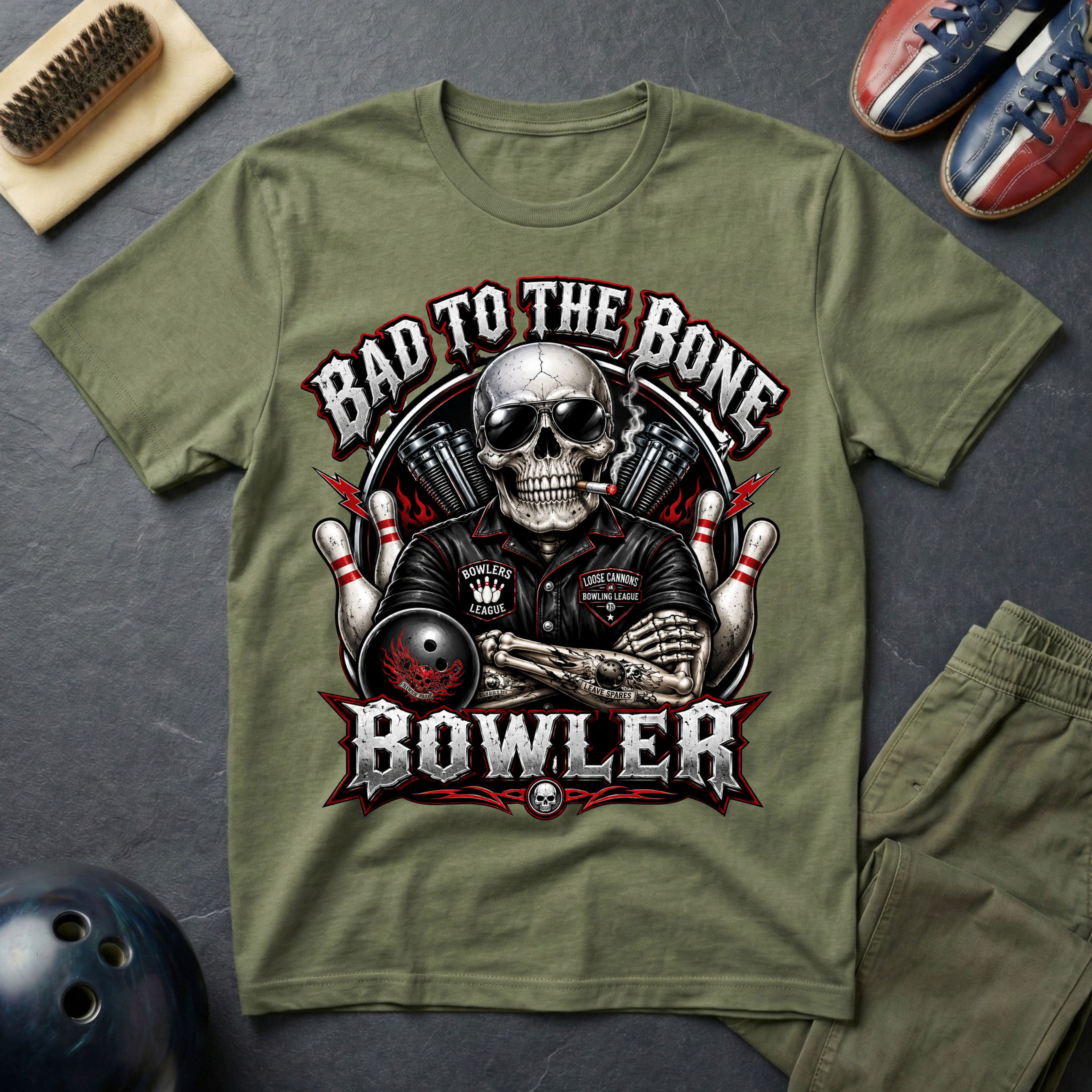 Bad To The Bone Bowler T-Shirt
