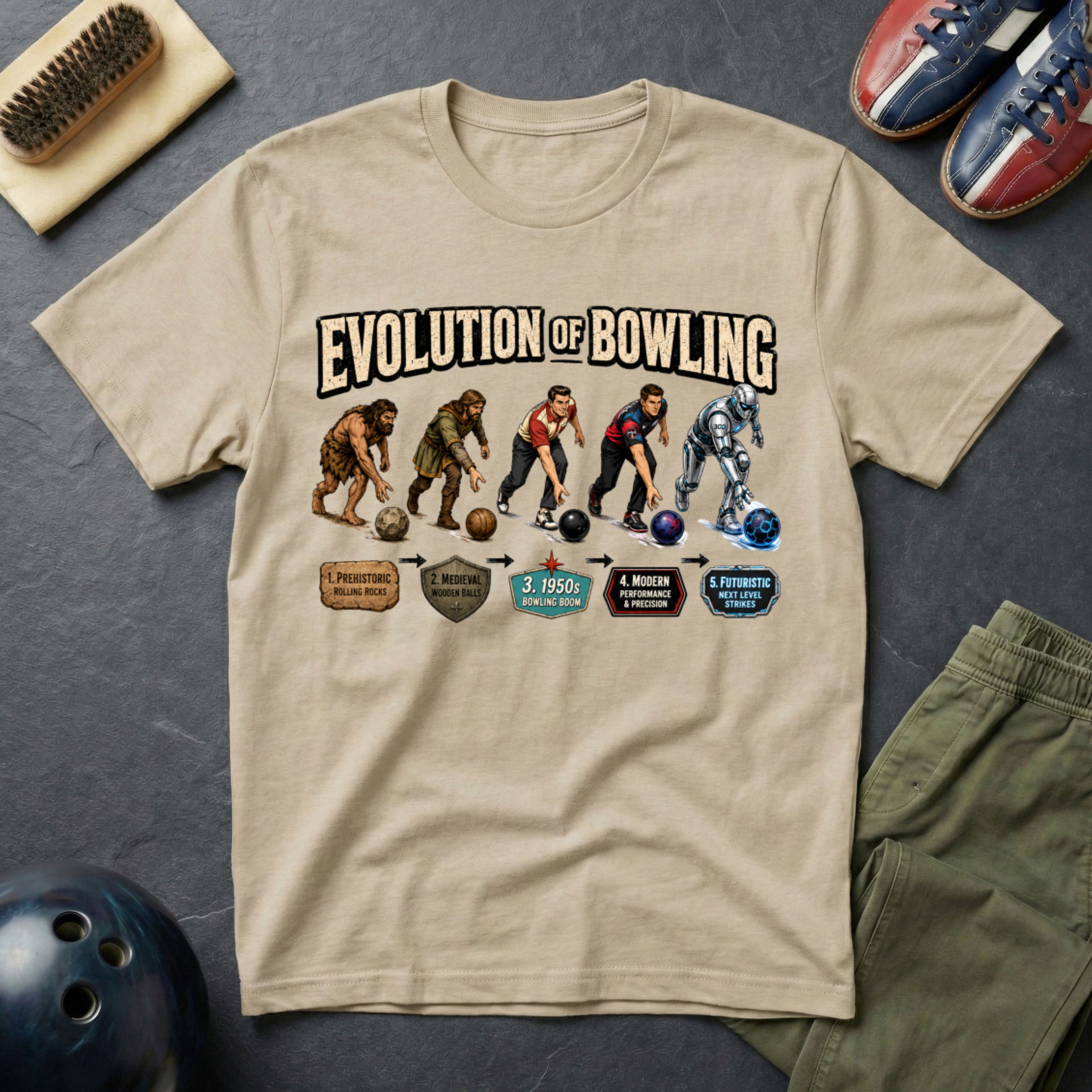 Evolution Of Bowling T-Shirt