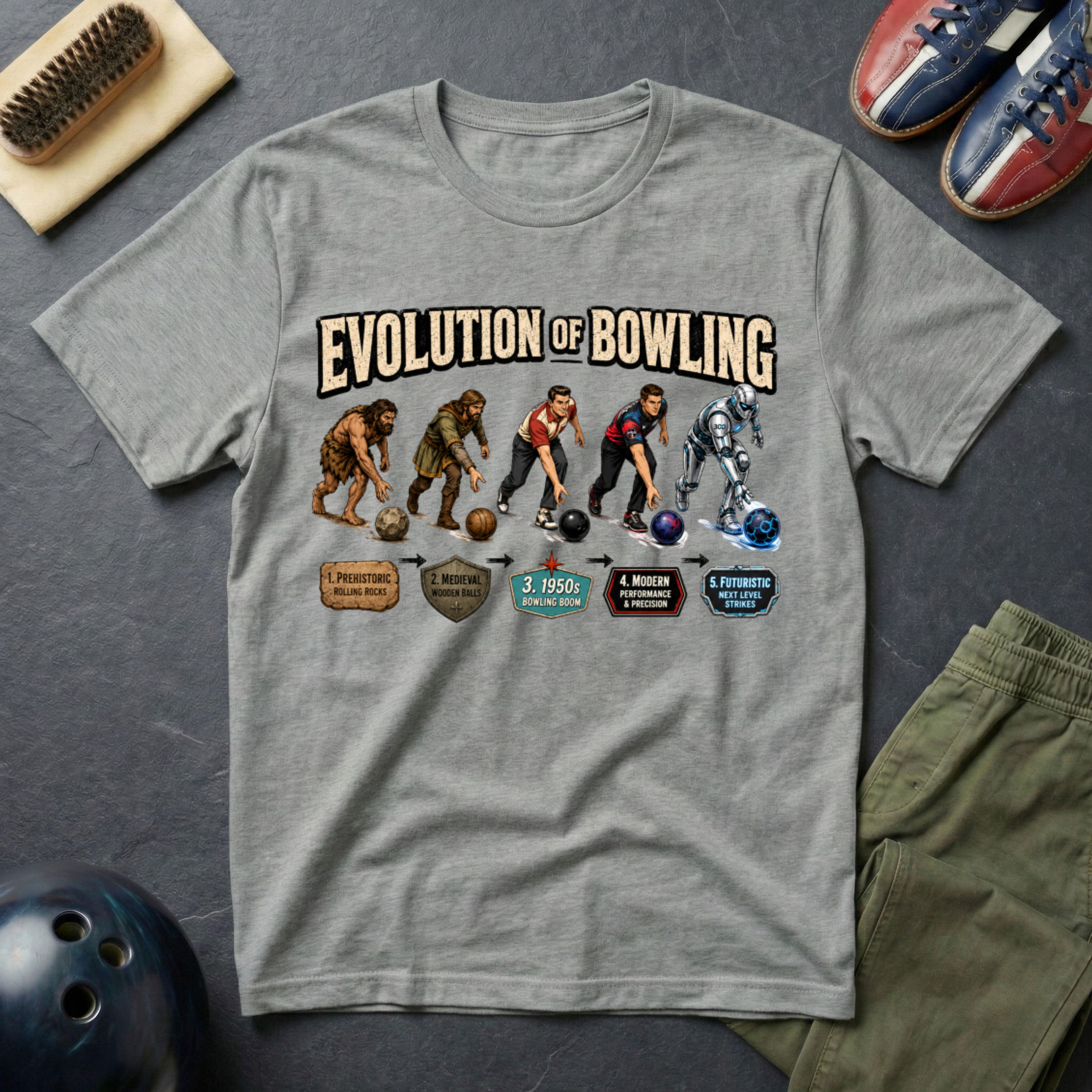 Evolution Of Bowling T-Shirt