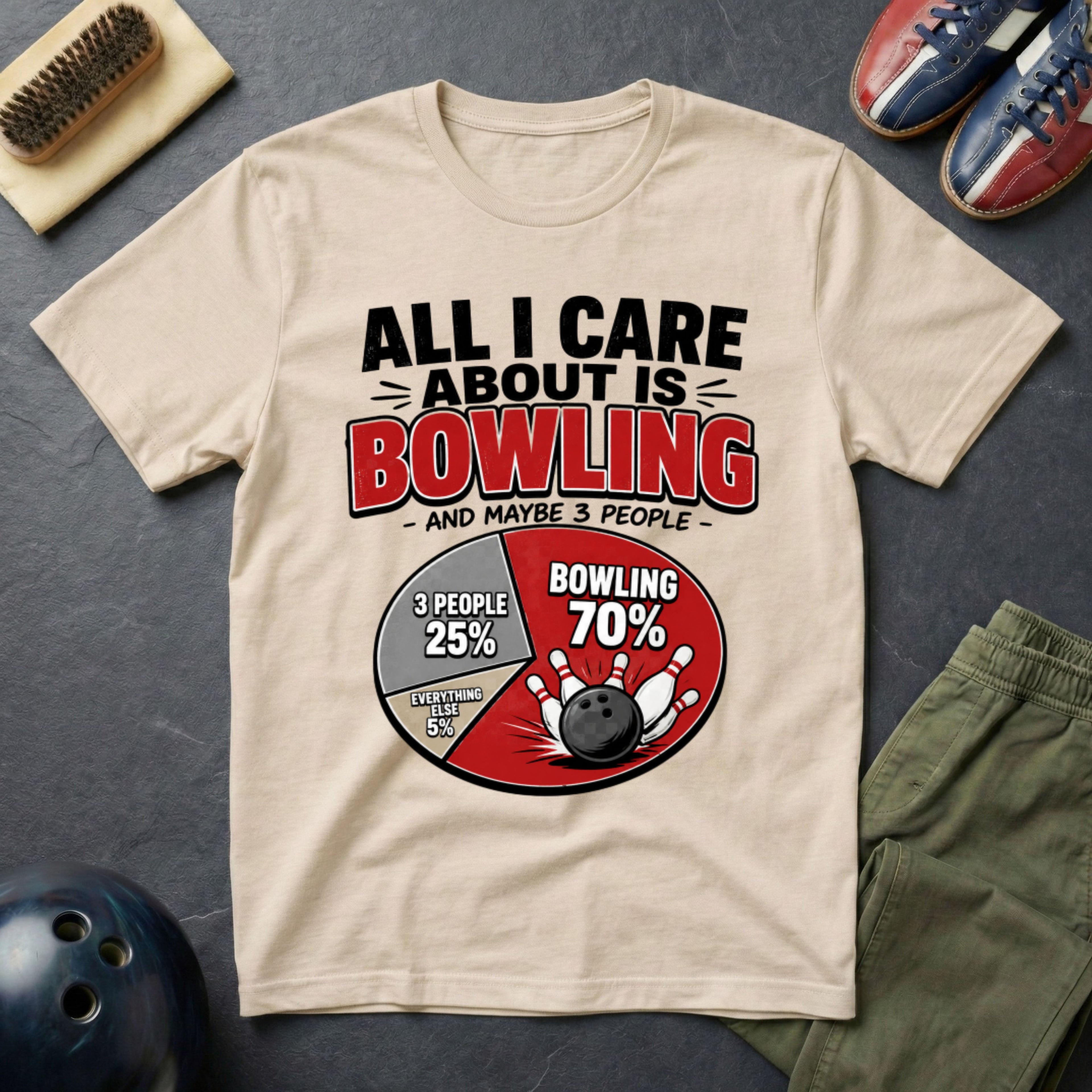All I Care About Is Bowling And Maybe 3 People T-Shirt