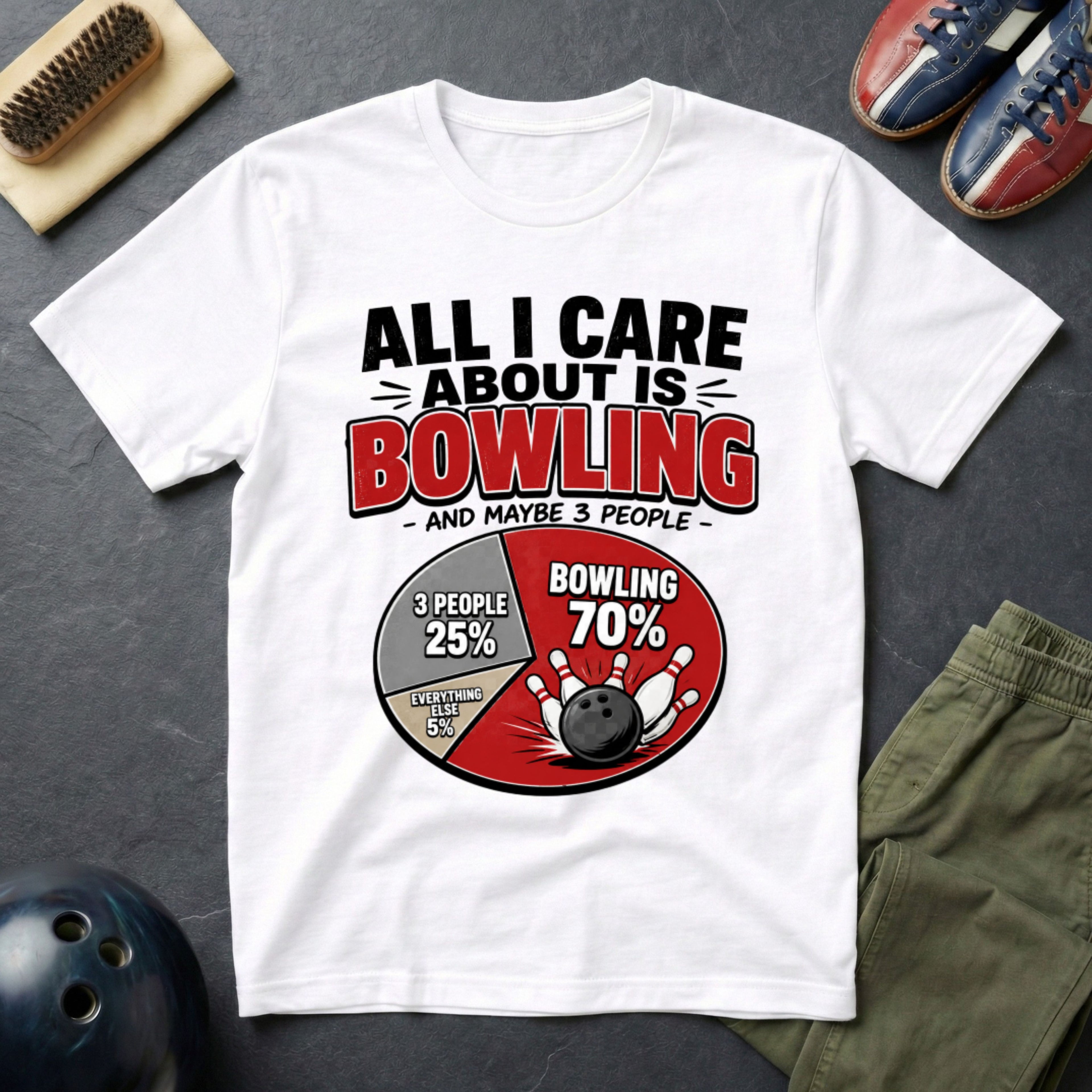All I Care About Is Bowling And Maybe 3 People T-Shirt