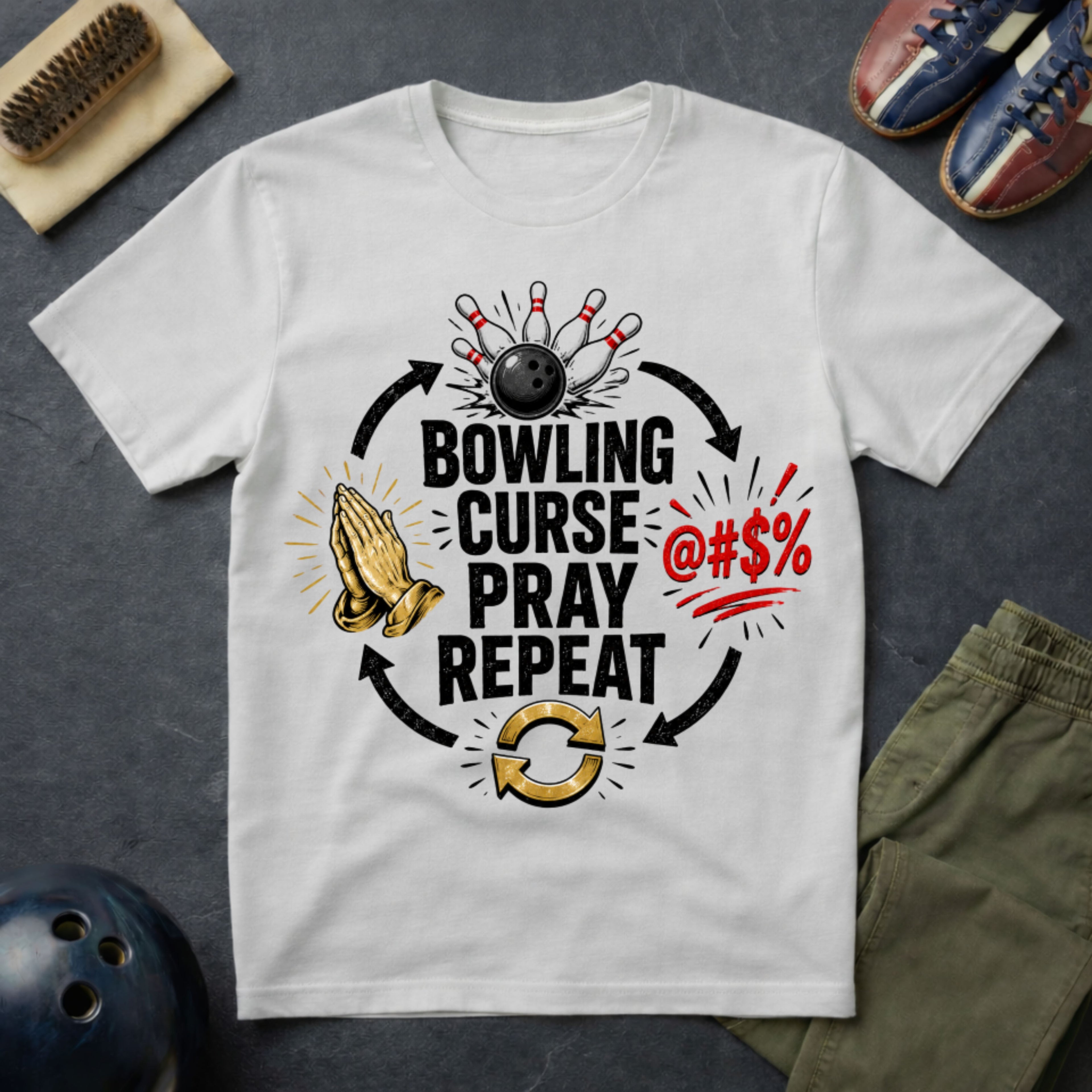 Bowling, Cures, Pray, Repeat T-Shirt