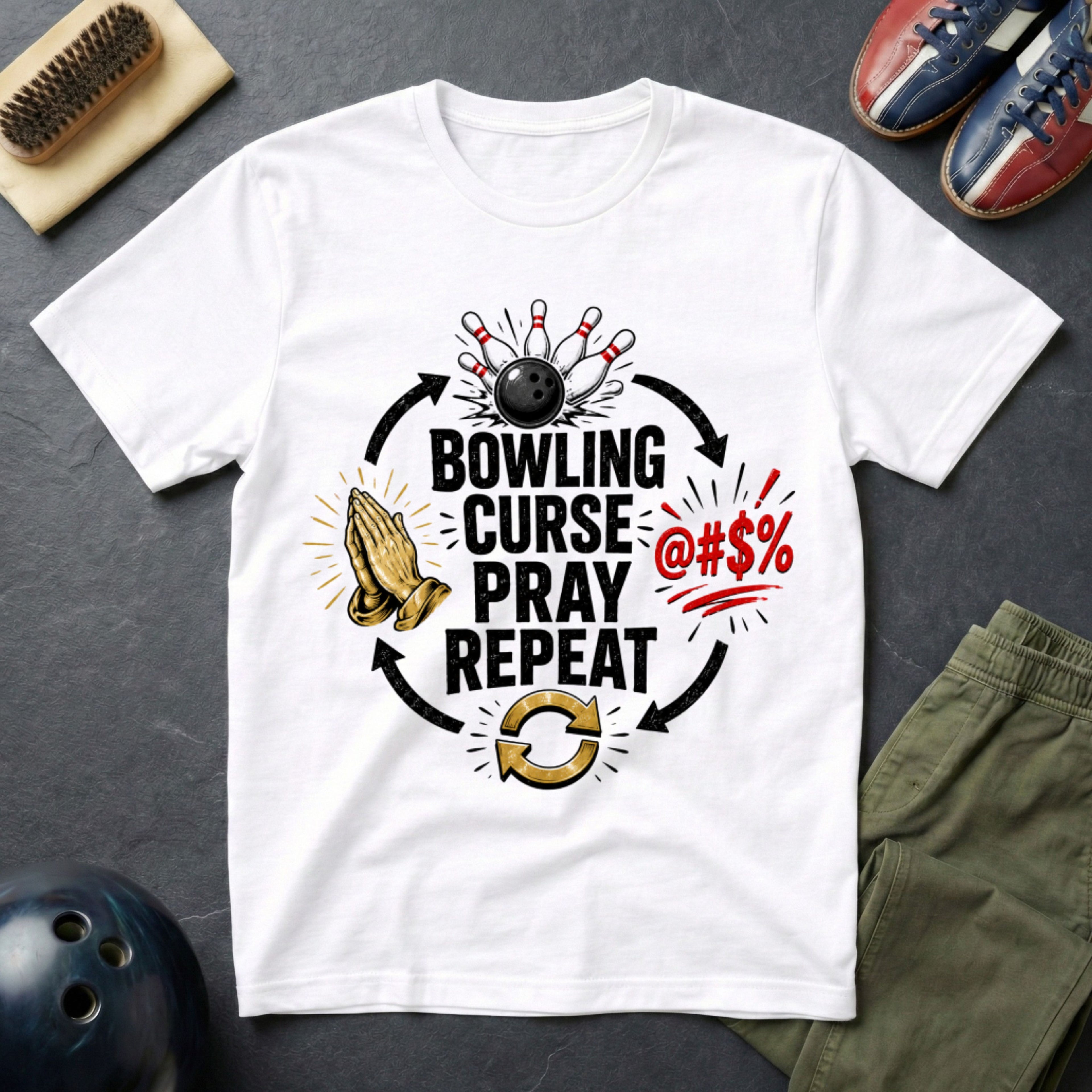 Bowling, Cures, Pray, Repeat T-Shirt