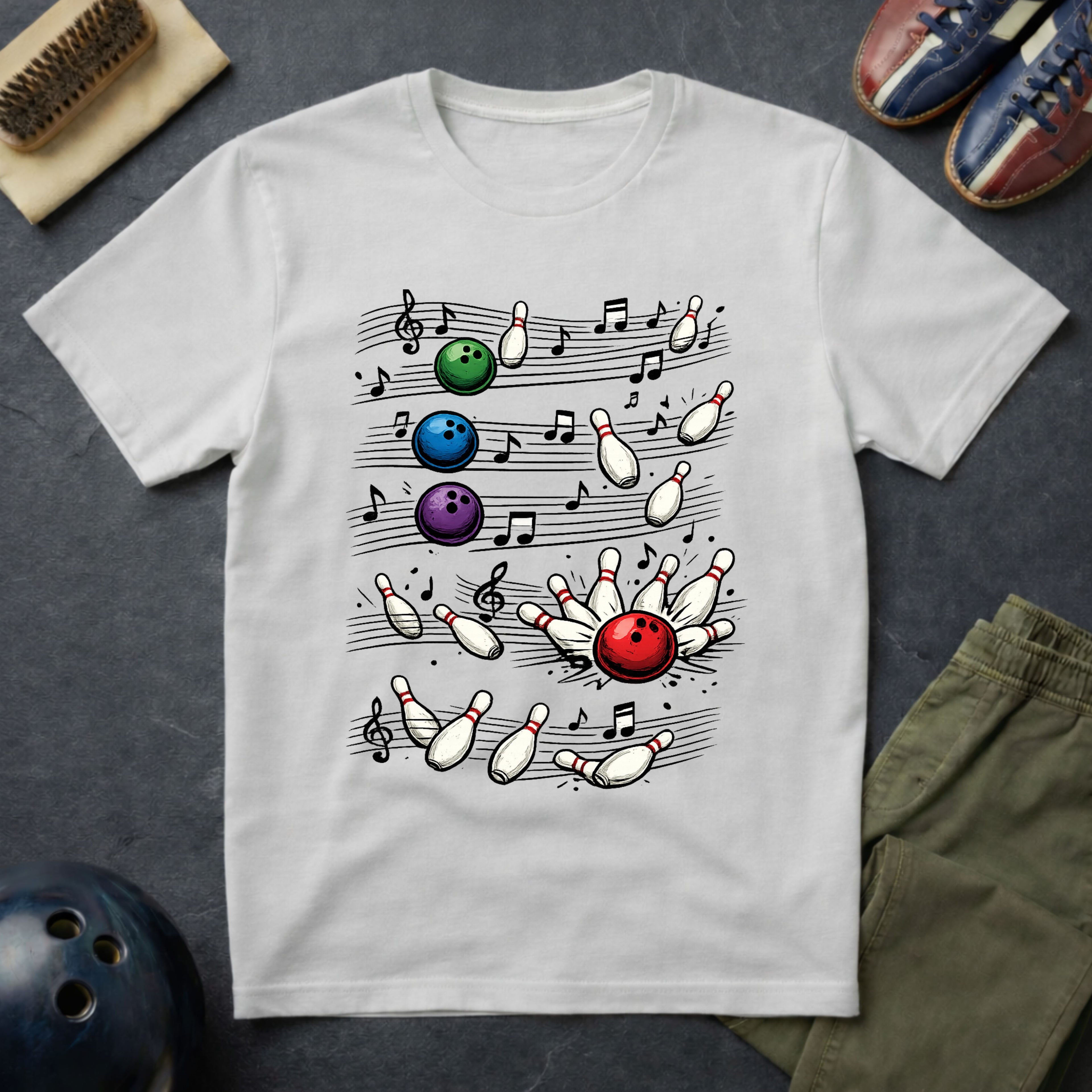 Bowling Sheet Music T-Shirt
